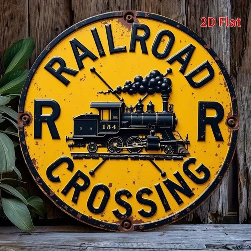 RAILROAD CROSSING Rustic SIGN RETRO Garage Man Cave